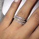Anillo Abierto De Circón Con Incrustaciones De Cobre Geométrico De Moda