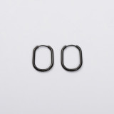 Pendientes chapados en pulido de acero inoxidable en forma de U de estilo simple 1 par