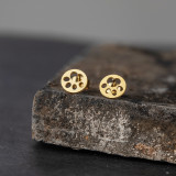 Pendientes de garra de gato huecos brillantes simples al por mayor