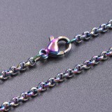 Venta al por mayor collar de acero de titanio de Color sólido geométrico de estilo Simple de 1 pieza