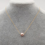 Estilo Simple Collar de Acero Titanio con Perlas Redondas 1 Pieza