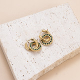 1 par de pendientes elegantes de circonita con incrustaciones de acero inoxidable rectangulares con forma de corazón y borlas para mujer