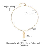 Collar chapado en oro de 18 quilates con revestimiento de acero inoxidable geométrico de estilo simple de estilo vintage