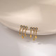 Pendientes redondos de gota de agua con borlas de acero y titanio, 1 par