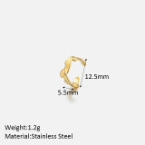 1 pieza Clips de oreja chapados en oro de 18 quilates de acero inoxidable con revestimiento geométrico de estilo simple