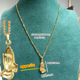 Collar con colgante chapado en oro de 18 quilates, chapado en oro de titanio, estilo Simple, estilo Hip-Hop