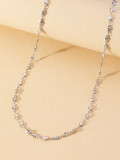 Collar básico de acero inoxidable con forma de corazón