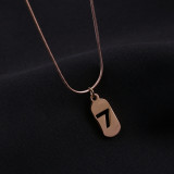 35# Titanium Steel Necklace 7-Word Rose Gold #2