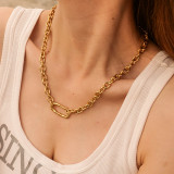 Collar chapado en oro de 18 quilates con revestimiento de acero inoxidable irregular de estilo moderno básico IG Style