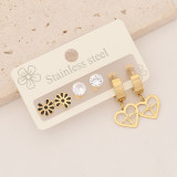 1 Juego de pendientes colgantes de acero inoxidable chapados en mariposa, estilo Simple y elegante, con forma de corazón
