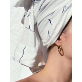 1 par de pendientes de aro chapados en acero de titanio con círculo de moda