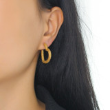 1 par de pendientes de acero inoxidable chapados en forma de corazón dulce