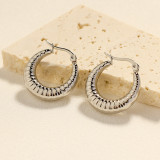 1 par de pendientes chapados en oro de 18 quilates de acero de titanio con revestimiento geométrico retro