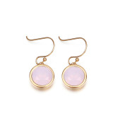 1 par de pendientes colgantes de circonita con incrustaciones de acero y titanio geométricos a la moda