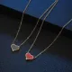 Collar colgante chapado en oro de acero titanio con forma de corazón de estilo simple a granel