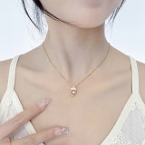 Collar pendiente del diamante artificial de acero Titanium animal dulce en bulto