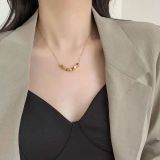 Collar De Acero De Titanio Geométrico Básico Elegante