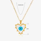 Collar con colgante de acero inoxidable con forma de corazón y ojo de titanio