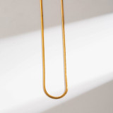 Collar chapado en oro de acero inoxidable 14K de color sólido de estilo simple al por mayor