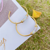 Pendientes de circón con incrustaciones de acero inoxidable geométricos de estilo simple 1 par