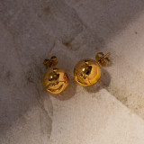 1 par de pendientes chapados en oro de 18 quilates de acero inoxidable con labios estilo IG