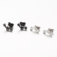 Pendientes de acero inoxidable con estrella de estilo coreano para mujer, aretes sin incrustaciones, estilo Simple