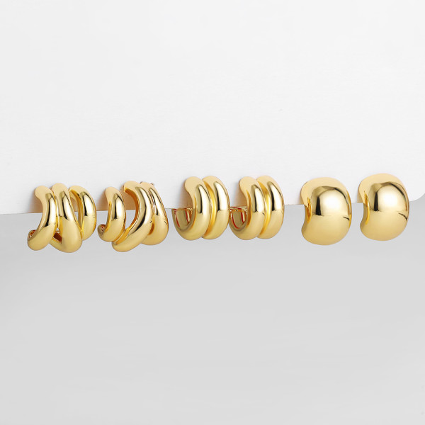 1 par de pendientes chapados en oro de acero inoxidable chapado en Color sólido de estilo Simple