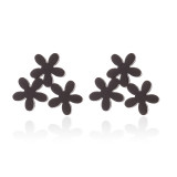 Pendientes huecos chapados en acero inoxidable, mariposa, erizo, árbol de coco, estilo Simple, 1 par