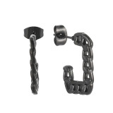 Pendientes ahuecados chapados en acero inoxidable, color sólido, a la moda, 1 par