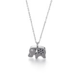 Kalen adorno creativo de acero de titanio, colgante de elefante lindo a la moda, cadena de clavícula, collar de acero inoxidable para mujer