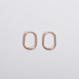 Pendientes chapados en pulido de acero inoxidable en forma de U de estilo simple 1 par