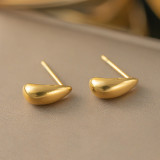 1 par de aretes chapados en oro de 18 quilates de acero de titanio con revestimiento de color sólido de estilo simple