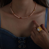 Collar plateado oro Titanium redondo lujoso elegante del acero 18K en bulto