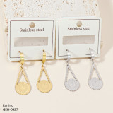 1 par de pendientes colgantes chapados en plata chapados en oro y acero inoxidable tallados en números romanos de sol redondo de estilo clásico de estilo vintage