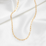 Collar de cadena de clavícula chapado en oro con cadena de acero de titanio 316L, superventas a la moda, para mujer