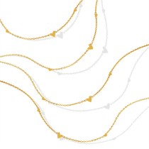 Nuevo collar minimalista exquisito de corazón pequeño que combina con todo diseño de nicho collar de clavícula chapado en oro de acero titanio P647