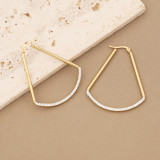 1 par de aretes de diamantes con incrustaciones de acero inoxidable con forma de corazón y estrella triangular de estilo simple