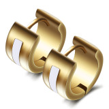 Pendientes de hombre multicolores epoxi redondos de acero inoxidable de estilo simple