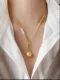 Collar con colgante chapado en oro de 18 quilates con revestimiento de acero de titanio geométrico de estilo vintage