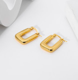 1 par de pendientes chapados en oro de 18 quilates con incrustaciones de revestimiento de Color sólido estilo Simple estilo clásico circonita de acero de titanio
