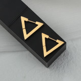Pendientes triangulares simples Pendientes de acero inoxidable de moda Pendientes de hip-hop