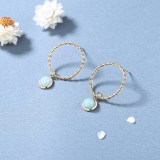 1 par de pendientes colgantes chapados en oro de 18 quilates de acero de titanio con pulido redondo de estilo simple informal