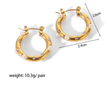 1 par de pendientes de aro de circonio con perlas artificiales de acero inoxidable con incrustaciones de puntos redondos para mujer