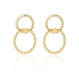 1 par de pendientes colgantes chapados en oro de 18 quilates de acero inoxidable chapado en color sólido de estilo simple