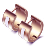 Pendientes de hombre multicolores epoxi redondos de acero inoxidable de estilo simple