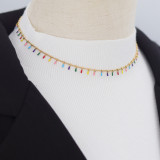 Collar De Epoxi De Acero De Titanio Multicolor De Moda, 1 Pieza