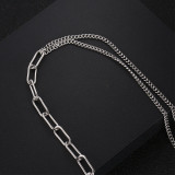Collar de acero de titanio con empalme de doble cadena hueca simple