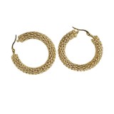 1 par de pendientes redondos de acero inoxidable para mujer.