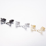 Pendientes geométricos de acero inoxidable de estilo simple que no platean pendientes de acero inoxidable con incrustaciones