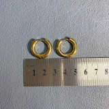 1 par de pendientes chapados en oro de 18 quilates con perlas redondas de agua dulce, elegantes y simples, chapados en acero y titanio